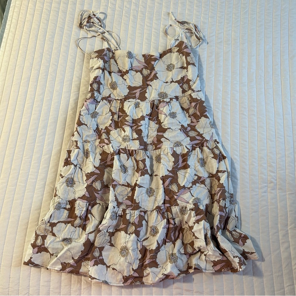 Abercrombie & Fitch Floral Dress in Brown and White